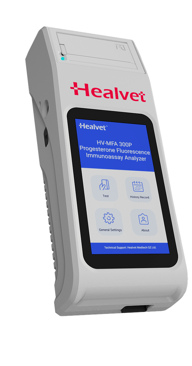 Healvet Portable Canine Progesterone Machine handheld fluorescence analyzer for dog breeders and veterinary professionals.